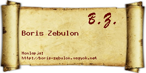 Boris Zebulon névjegykártya